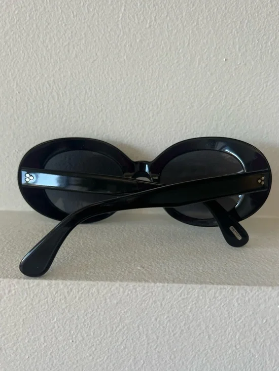 Oliver Peoples Erissa Black Oval Polarized Sunglasses - Picture 4 of 7
